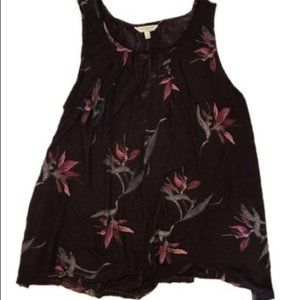 Lucky Brand Floral Choker V Neck Tank Top